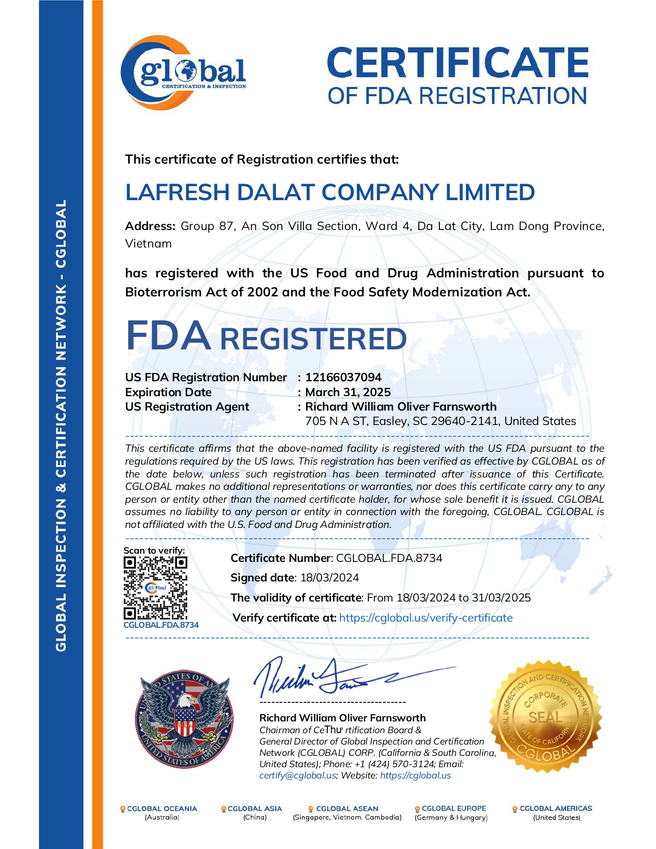 Chứng nhận FDA